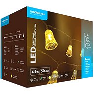 Modee Lighting LED vánoční řetěz C2014 50 LED 4,9m zvonečky, teplá bílá - Christmas Lights