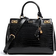 GUESS Katey Croc Lrg Luxury Satchel Černá - Handbag