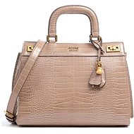 GUESS Katey Croc Lrg Luxury Satchel Béžová - Handbag