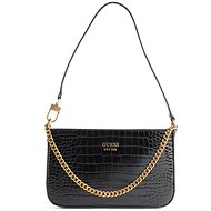 GUESS Katey Croc Print Shoulder Bag Černá - Handbag