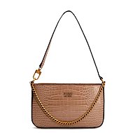 GUESS Katey Croc Print Shoulder Bag Béžová - Handbag