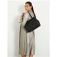 GUESS Vikky Patent Leather Logo Handbag Black - Handbag