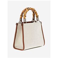 GUESS Handbag Kerima Bamboo Mini Tote natural/latte with logo - Handbag