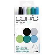 COPIC Ciao double-sided Brush Chisel 6 pcs sea tones - Marker