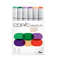 COPIC Sketch double-sided Brush Chisel 6 pcs secondary tones - Marker