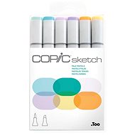 COPIC Sketch double-sided Brush Chisel 6 pcs pastel tones - Marker