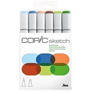 COPIC Sketch double-sided Brush Chisel 6 pcs natural tones - Marker