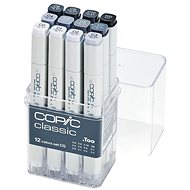 COPIC Classic double-sided Fine Chisel 12 pcs grey Cool - Marker