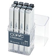COPIC Classic double-sided Fine Chisel 12 pcs grey Neutral - Marker