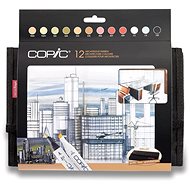 COPIC Classic double-sided Fine Chisel 12 pcs for architecture in pencil case - Marker