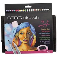 COPIC Sketch Double Sided Brush Chisel 24 Piece Starter Set in Pencil Case - Marker