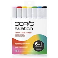 COPIC Sketch double-sided Brush Chisel 6+1 pcs clear tones - Marker