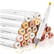 OHUHU double-sided Brush Chisel 24 pcs facial + blender - Marker