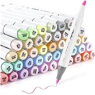 OHUHU double-sided Brush Chisel 48 pcs pastel nr.1 + blender - Markers