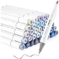 OHUHU double-sided Brush Chisel 36 pcs grey + blender - Markers