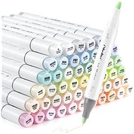 OHUHU double-sided Brush Chisel 48 pcs pastel nr.2 + blender - Markers