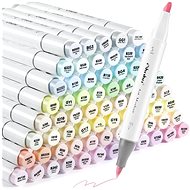 OHUHU double-sided Brush Chisel 96 pcs pastel + blender - Markers