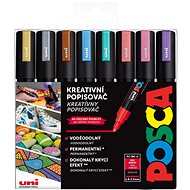 UNI Posca 5M, 8 db, metál - Filctoll készlet