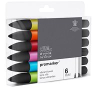 WINSOR NEWTON double-sided Fine Chisel 6 pcs Vibrant tones - Marker