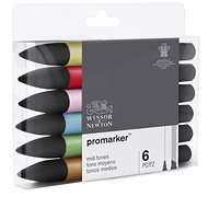 WINSOR NEWTON double-sided Fine Chisel 6 pcs Mid tones - Marker