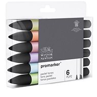 WINSOR NEWTON double-sided Fine Chisel 6 pcs Pastel tones - Marker