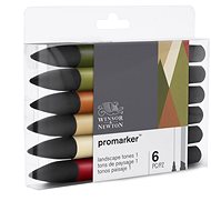 WINSOR NEWTON double-sided Fine Chisel 6 pcs Landscape - Marker
