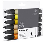 WINSOR NEWTON double-sided Fine Chisel 6 pcs Yellow tones - Marker