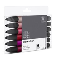 WINSOR NEWTON double-sided Fine Chisel 6 pcs Red tones - Marker