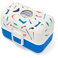 MonBento School Snack Box Tresor Terrazzo, white and blue - Lunch Box