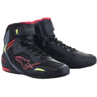 ALPINESTARS boots FASTER-3 RIDEKNIT, black/red/yellow fluo/grey, 2025, size 42 - Motorcycle Shoes