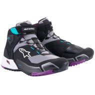 ALPINESTARS boots STELLA CR-X DRYSTAR, women, black/grey/purple/turquoise, 2025, size 38 - Motorcycle Shoes