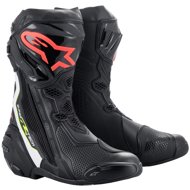 ALPINESTARS SUPERTECH R, fekete/fehér/piros fluo/sárga fluo, 2025, 44-es méret - Motoros csizma