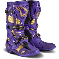 ALPINESTARS boots TECH 10 limited edition CHAMP, purple/gold, 2024, size 47 - Motorcycle Shoes