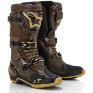 ALPINESTARS boots TECH 10 limited edition SQUAD, dark brown/gold/black, size 43 - Motorcycle Shoes