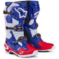 ALPINESTARS boots TECH 10 limited edition UNION REDBUD MX, red/blue/white/black, 2024, size 42 - Motorcycle Shoes