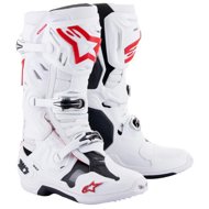 ALPINESTARS boots TECH 10 SUPERVENTED, perforated, white/red/black, 2025, size 48 - Motorcycle Shoes