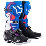 ALPINESTARS boots TECH 10 SUPERVENTED, perforated, blue/purple/pink/white/grey, 2025, size 48 - Motorcycle Shoes