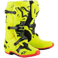 Alpinestars TECH 10 Csizma, fluo sárga/ fekete/ fluo piros, 2025, mérete 49,5 - Motoros csizma