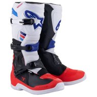 ALPINESTARS boots TECH 3, white/black/blue/red, 2025, size 42 - Motorcycle Shoes