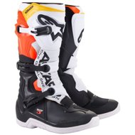 ALPINESTARS boots TECH 3, black/white/red/yellow fluo, size 40,5 - Motorcycle Shoes