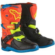 ALPINESTARS boots TECH 3S KIDS, children's, orange fluo/blue/yellow fluo/black, 2025, size 28 - Motorcycle Shoes