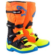 ALPINESTARS boots TECH 5, orange fluo/yellow fluo/blue/black, 2025, size 52 - Motorcycle Shoes