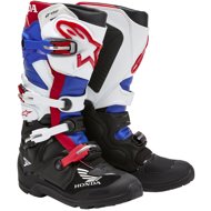 ALPINESTARS boots TECH 7 Enduro DRYSTAR HONDA collection, black/white/blue/red, 2025, size 39 - Motorcycle Shoes