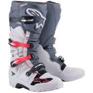 ALPINESTARS TECH 7 Enduro boots, grey/red fluo/black, 2025, size 51 - Motorcycle Shoes