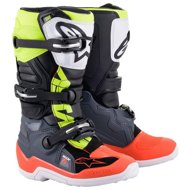 ALPINESTARS boots TECH 7 S, children's, grey/red fluo/yellow fluo, 2025, size 42 - Motorcycle Shoes