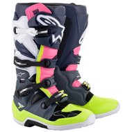 ALPINESTARS boots TECH 7, black/blue/pink/yellow fluo, size 44,5 - Motorcycle Shoes