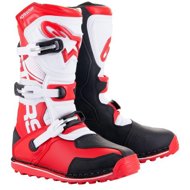 ALPINESTARS boots TECH TRIAL, white/red fluo/black, 2025, size 44,5 - Motorcycle Shoes