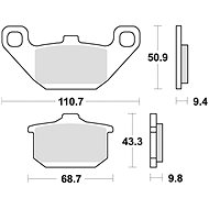 Braking brake pads (semi-metallic compound SM1) (2pcs) M501-104 - Motorbike Brake Pads