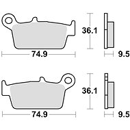 Braking brake pads (semi-metallic compound SM1) (2pcs) M501-118 - Motorbike Brake Pads