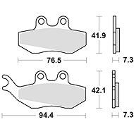 Braking brake pads (semi-metallic compound SM1) (2pcs) M501-142 - Motorbike Brake Pads